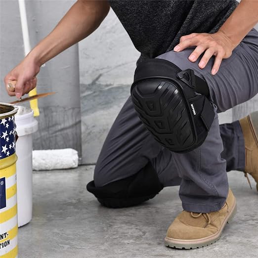 Professional Knee Pads for Work – Breathable Heavy Duty Construction Pads With Foam Padding for Construction, Gardening, Flooring with Adjustable Non-Slip Straps (3)