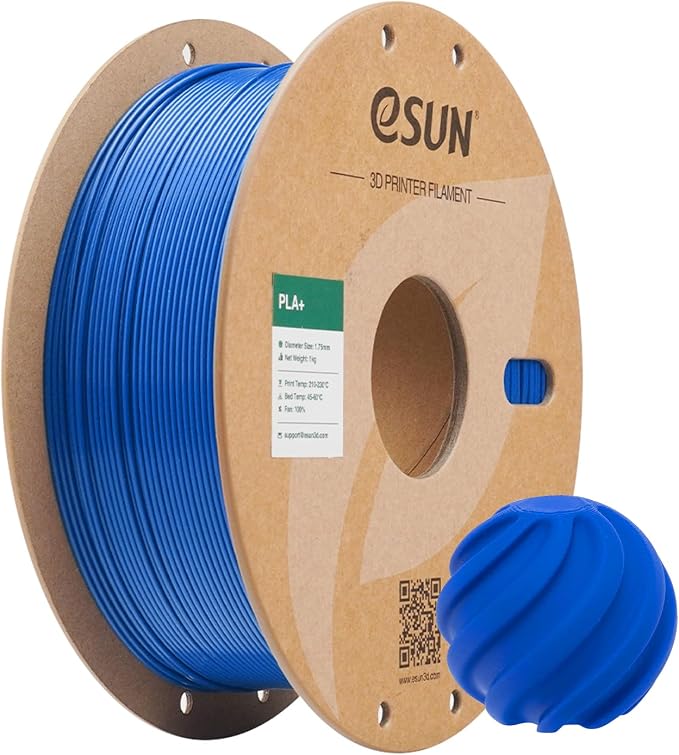 eSUN PLA+ Filament 1.75mm, 3D Printer Filament PLA Plus, Dimensional Accuracy +/- 0.03mm, 1KG Spool (2.2 LBS) 3D Printing Filament for 3D Printers, Blue