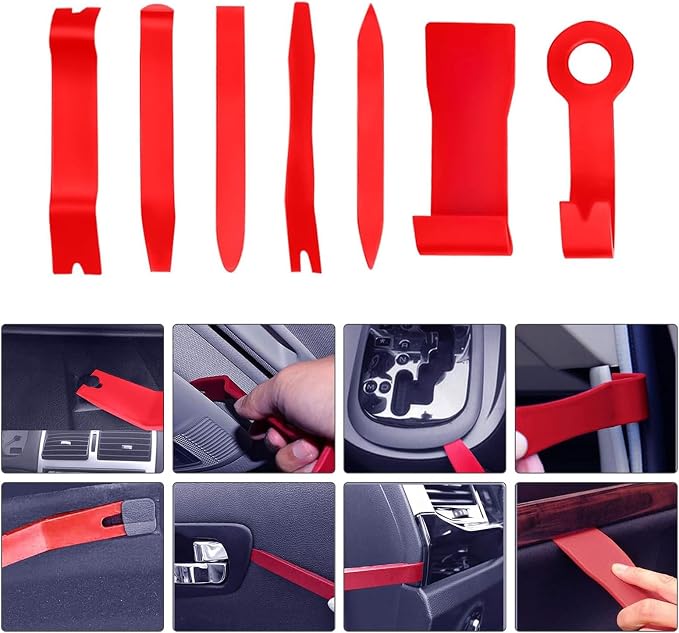 25 PCS Car Tool Kit,Magnetic Flexible Claw Grabber Pickup Tool with Bright LED Light
