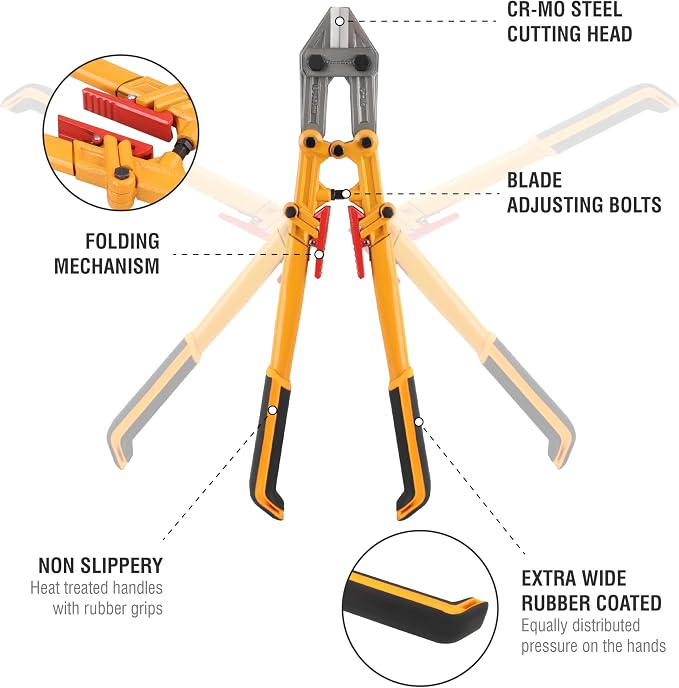 Olympia Tools Power Grip Bolt Cutter, 39-118, 18 Inches