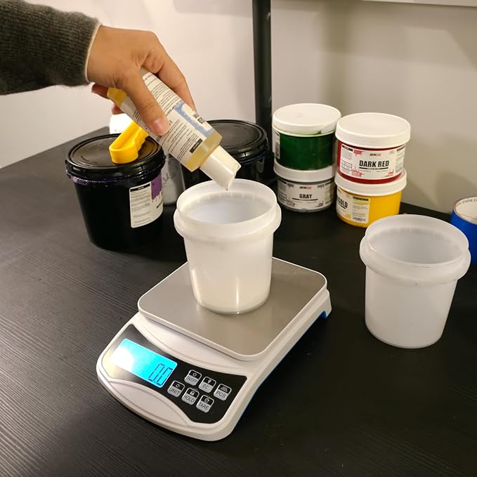 Digital Scale for Screen Printing Inks, 6lb Capacity - Compact & Portable Design with Multi-Unit Display - Precision Weighing for Custom Ink Mixing, Discharge Additives & Water-Based Printing