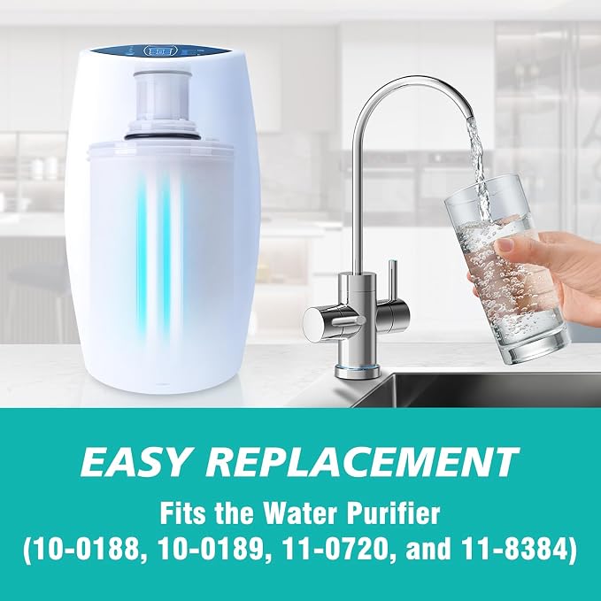 100186 Replacement Filter Cartridge Compatible with Amway espring Water Filter System, 3-in-1 High-Precision Filtration with Pre-Filter, Retains beneficial minerals