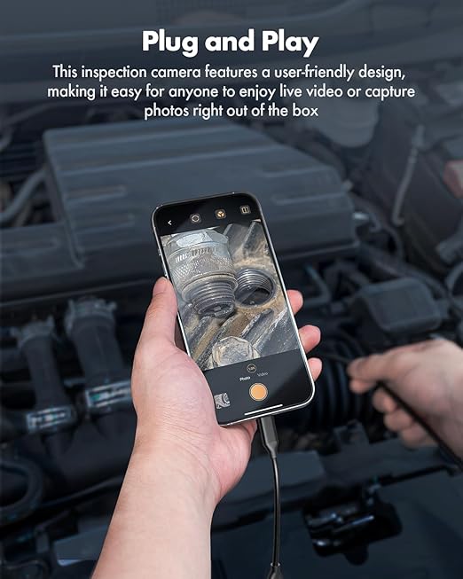 Anykit Articulating Borescope 210° Two-Way Endoscope, and USB Endoscope Camera 50ft