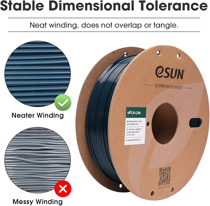 eSUN PLA Filament 1.75mm, High Toughness 3D Printer Filament Upgraded PLA Filament, Dimensional Accuracy +/- 0.03mm, 1KG Cardboard Spool (2.2 LBS) 3D Printing Filament for 3D Printers, Green