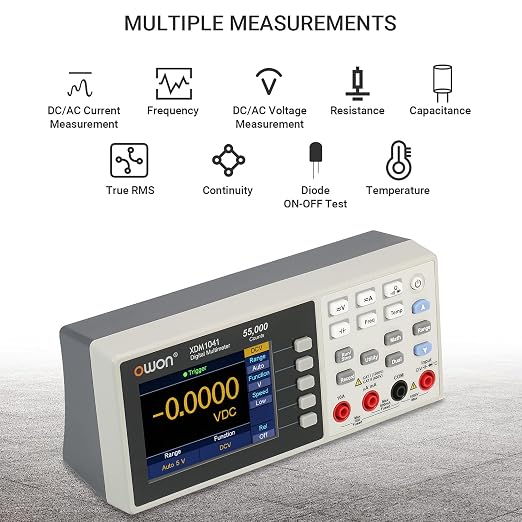 OWON XDM1041 USB/RS232 Digital Multimeter 55000 Counts High Accuracy Universal Desktop Temperature Multimeters Meter with 3.7Inch LCD Screen