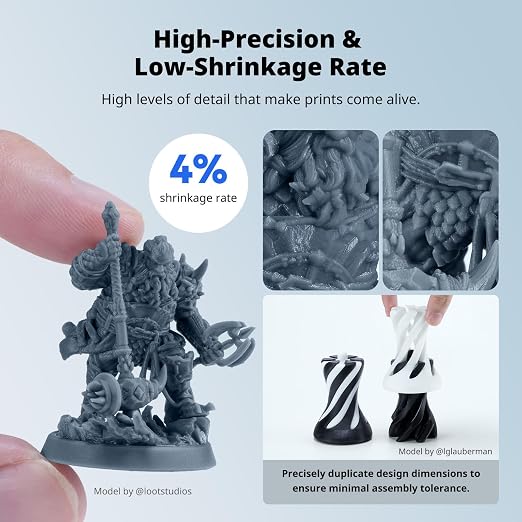ANYCUBIC Water Washable ABS-Like Resin 3.0, 3D Printer Resin, High Toughness and High Precision, Easy to Post-Process, Low Odor, Wide Compatibility for All LCD 3D Printers (Cherry Blossom Pink, 1kg)
