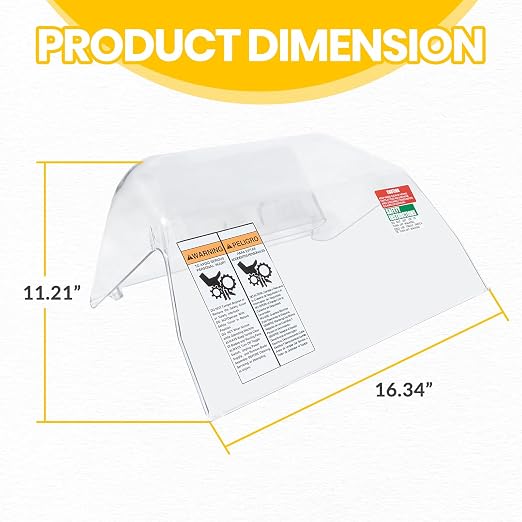 Clear Plastic Safety Cover for Biro Tenderizers Pro 9 & Sir Steak, Replace for T3247-1, TA3096M-2, Durable Transparent Plastic, Easy Installation