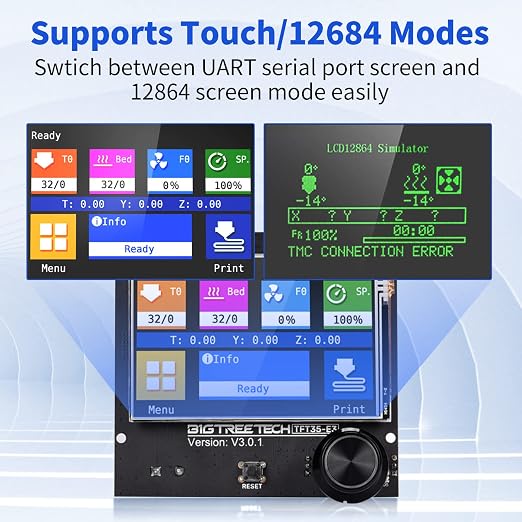 BIGTREETEHCH TFT35 E3 V3.0.1 Touch Screen Display with Two Working Modes Compatible 12864 LCD Display WiFi for Ender 3 CR-10 SKR MINI E3 V3.0/SKR V1.4 Turbo Octopus V1.1 SKR 3 3D Printer Control Board