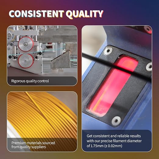 OVERTURE PLA Filament 1.75mm, Neatly Wound 3D Printer Filament 1kg Spool (2.2lbs), Dimensional Accuracy +/- 0.02 mm, Fit Most FDM 3D Printers (Royal Gold)