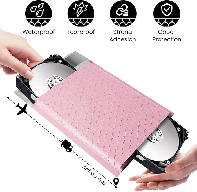 Fuxury Bubble Mailers 6x10" Light Pink Padded Envelopes 1000Pack Strong Adhesion Thick Padded Mailers for Small Business Mailing Small Items,Jewelry,Makeup