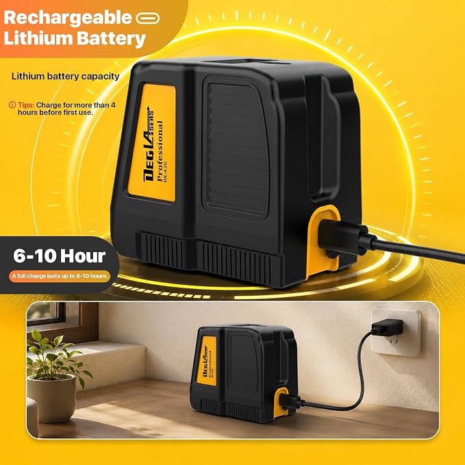 Laser Level with Tripod,DEGLASERS 100Ft Green Cross Line Self Leveling laser level,Dual-Module,Selectable Laser Lines With Rechargeable Battery for Picture Hanging,Tile,Construction Indoor Project