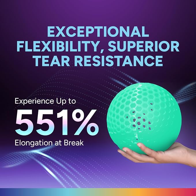 OVERTURE High Speed TPU 95A Flexible 3D Printer Filament 1.75mm | High Elasticity & Durability Filament,1kg Spool(2.2lbs),Fit Most FDM Printer(HS TPU Luminous Green)