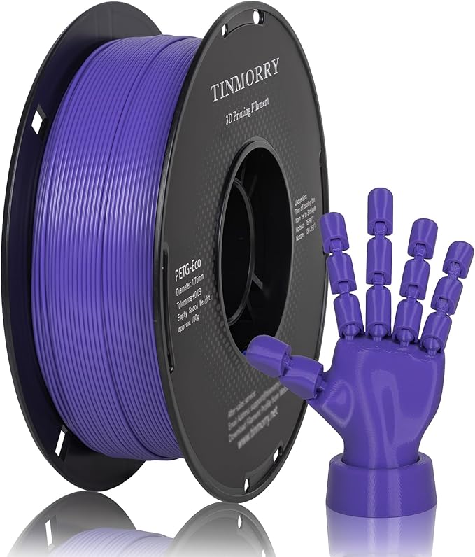 TINMORRY PETG Filament 1.75, Rapid PETG-Eco 3D Printer Filament, Compatible with Most FDM 3D Printers, 1 KG 1 Spool, Vinca Blue