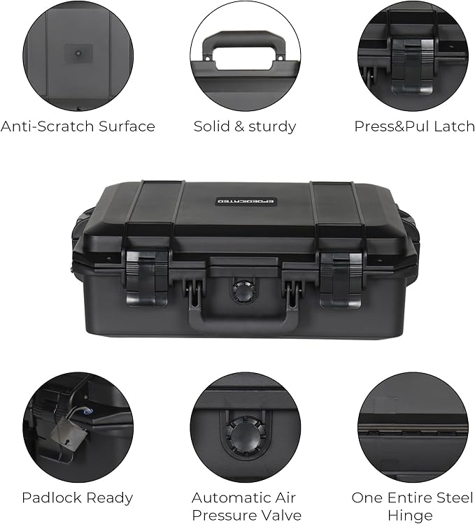 IP67 Hard Protective Case with Custom Pick-and-Pull Foam, Shockproof For Camera Drones Equipment Storage, 18" in