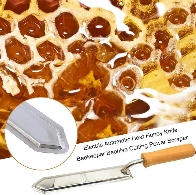 Electric Honey Extractor Uncapping Knife Beekeeping Tools Honey Scraper Cutter with Wooden Handle for Beekeeper Supplies,110V