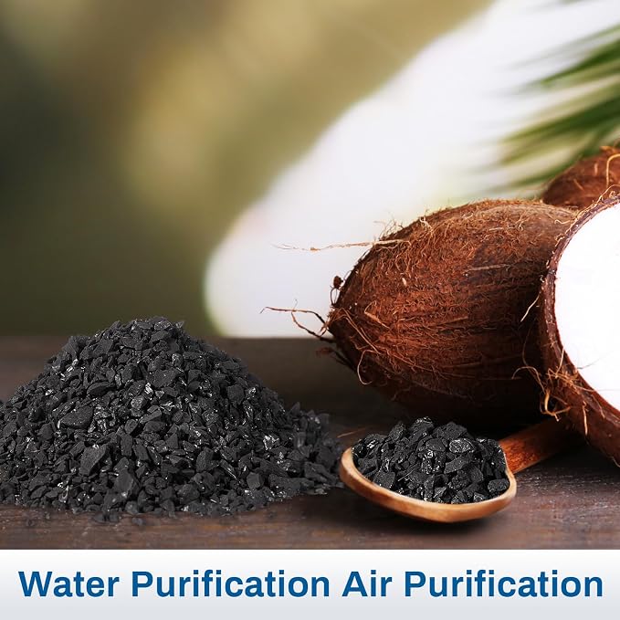 Timgle Bulk Water Air Filter Activated Charcoal Coconut Hull Granular Activated Carbon 10-18 Mesh Water Distiller Charcoal Filters Media for Filtration(30 Lbs)