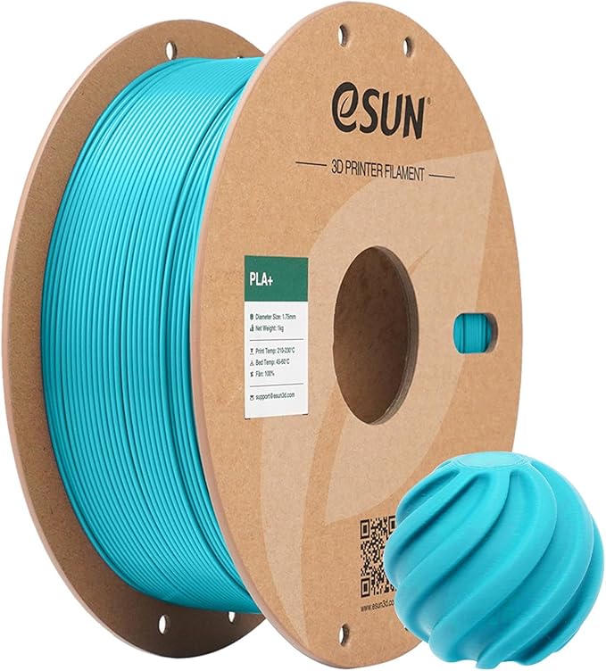 eSUN PLA+ Filament 1.75mm, 3D Printer Filament PLA Plus, Dimensional Accuracy +/- 0.03mm, 1KG Spool (2.2 LBS) 3D Printing Filament for 3D Printers, Light Blue