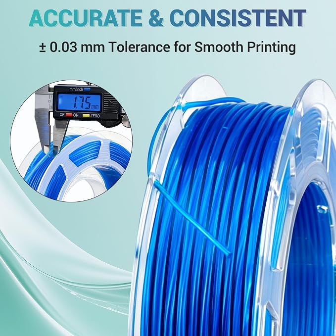 8Pcs 95A TPU Filament Bundle - 1.75mm 3D Printer Filament Pack, High Hardness, Flexible & Clog-Free, Accuracy +/- 0.03mm, Individually Vacuum Packed, Fits Most FDM Printers, 200g Spool x 8