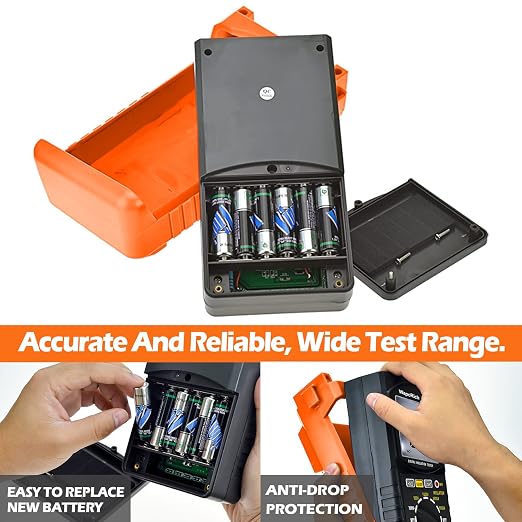 Megohmmeter 200 Gig Ohm Digital Insulation Resistance Tester 500V/1kV/2.5kV/5kV Auto Range Voltage,Resistance Tester with 1999 Count LCD Display, Data Hold, Back-Light-RQ-6688B（Orange）