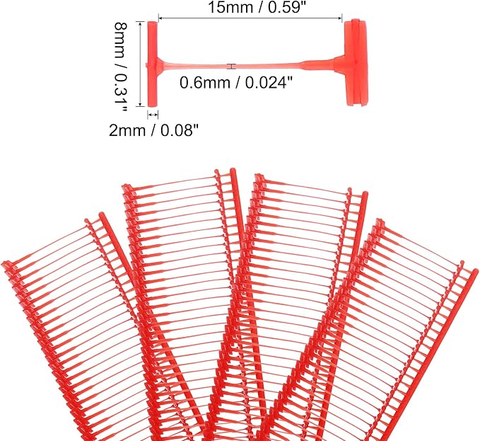 uxcell 5000pcs Standard Tagging Gun Fasteners 15mm Tagging Barbs Pins PP Plastic Tag for Price Tagging Gun, Clothing Tags Gun Attachments for Clothes Bag Fabric, Red