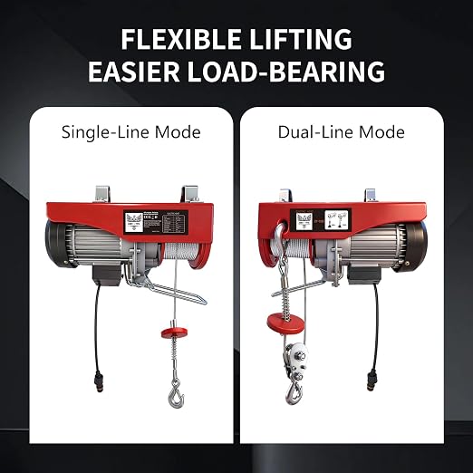 1320lbs Wireless Electric Hoist, 110V Electric Steel Wire Winch with Wireless Remote Control, 40ft Single Cable Lifting Height, Lift Hoist for Factories Warehouses Construction Site Attic