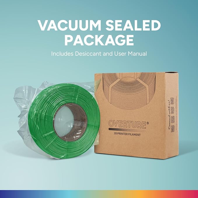OVERTURE High Speed PLA Filament Refill 1.75mm, Rapid PLA Spoolless 3D Printing Filament, 1kg (2.2lb) Refilament for Bambu Lab, Accuracy +/- 0.02mm, Fit Most FDM Printers (Green)