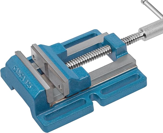 Kanca Hand Tools 4'' inch Low Profile Drill Press Vise DRL-100 Preferred by Craftsman and Machinist for Drilling,Reaming Tapping, Operations, Home Improvement Woodworking Blue Colour