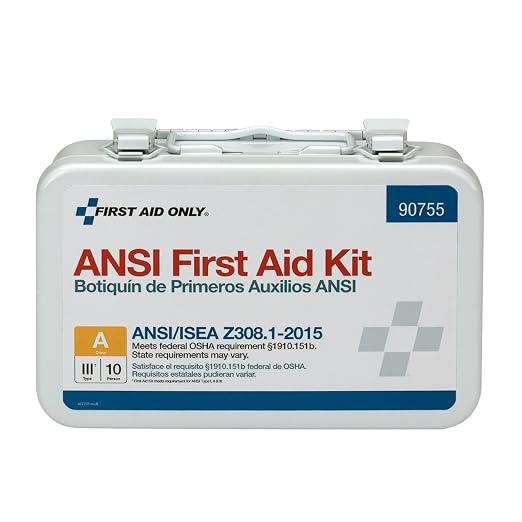 First Aid Only 90755 ANSI A 2015 and OSHA Compliant First Aid Kit, 10-Person Emergency First Aid Kit for Business, Home, Car, and Worksites, 71 Pieces