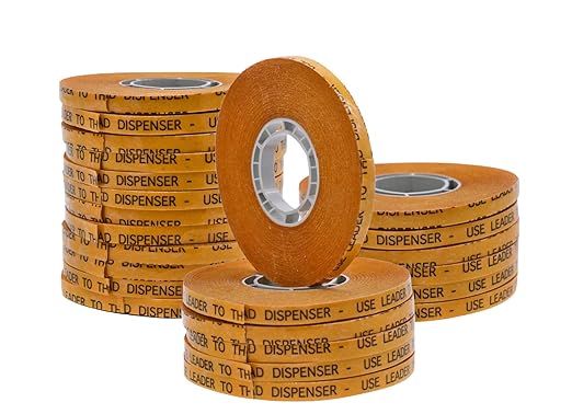 WOD General Purpose ATG Tape for Pink Glider, 1/4 inch x 36 yds. (Set of 24 Rolls) Adhesive Transfer Tape Refill Rolls Clear Adhesive on Gold Liner (Acid Free) RWATG20