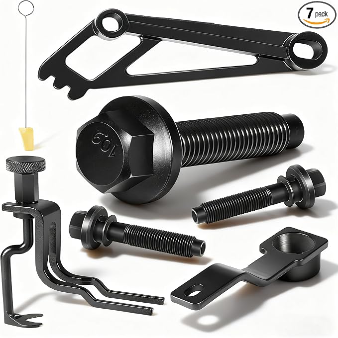 Timing Belt Tools Set for Ford 4.6L, 5.4L & 6.8L 3V Engines, Cam Phaser Holder & Mounting Bolt Tool, Timing Chain Locking Tool, Valve Spring Compressor Tool, Crankshaft Positioning & Pulley Bolt Tool
