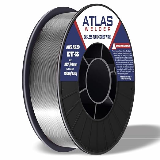 ATLASWELDER Flux Core Welding Wire, E71T-GS .030 Inch 10LB, Gasless Mild Steel MIG Welding Wire with Low Spatter for All Position Welding