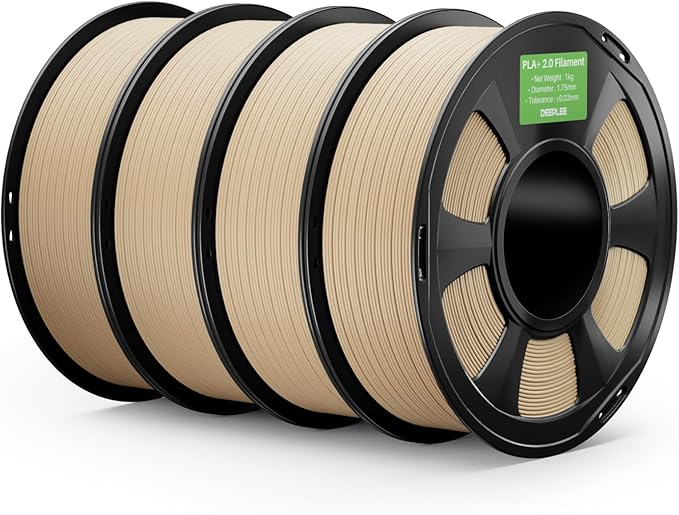 PLA+ 2.0 Filament 1.75mm, 3D Printer Filament, Upgrade PLA Plus 3D Printer Filament, High Speed PLA+ Filament for Most FDM 3D Printer, Beige 4kg