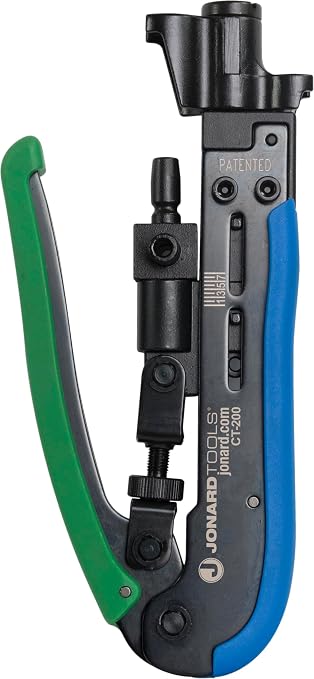 Jonard Tools CT-200, Universal Compression Tool with Dual Head for Coaxial Cable F Connector