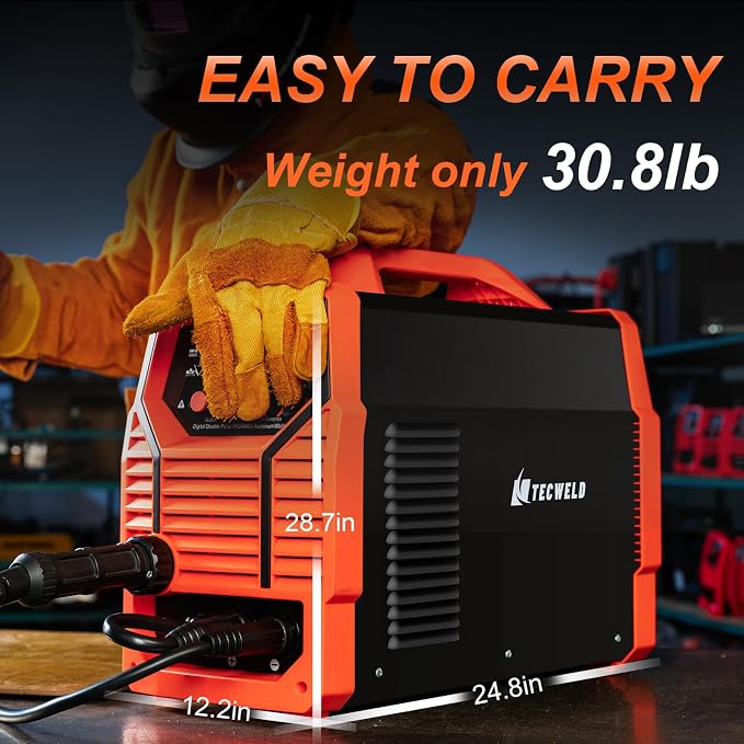 250A 220V 7-in-1 MIG Welder with Double Pulse & Large LED Display – Gas/Gasless Flux Core, Spot Welding, Stick, Lift TIG, Single/Dual Pulse Aluminum Welding Machine