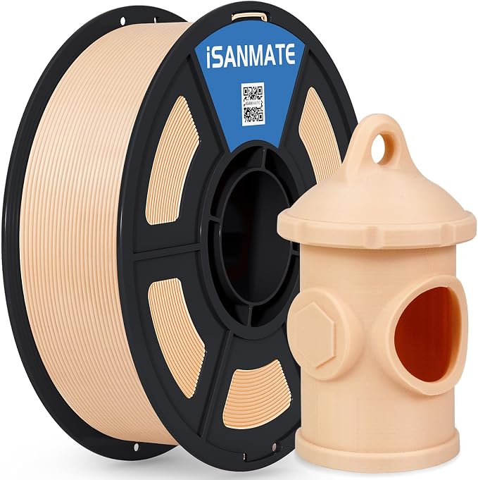 iSANMATE 3D Printer Filament ASA Natural Beige, UV & Weather Resistant ASA Filament Perfect for Outdoor Functional Parts, for Bambu Lab 3D Printers,AMS,AMSLite, 1kg Spool (2.2lbs)