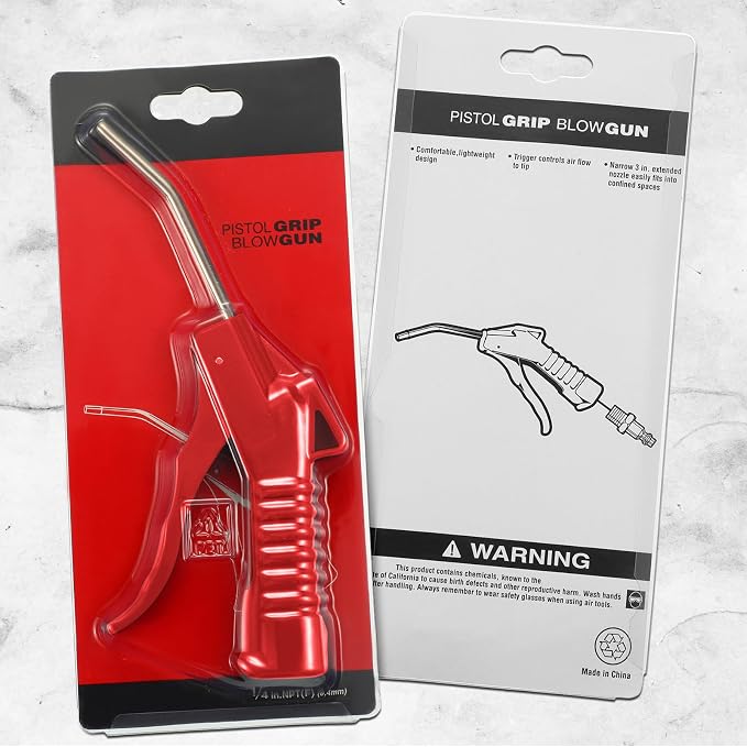 Honoson 2 Pcs Air Nozzle Blower Gun Pistol Grip Air Blow Tool Compressor Accessories for Industrial Household Mechanics (Red)