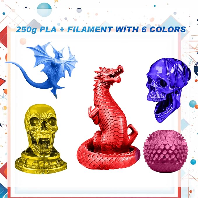 Pangda 3D Printer Filament Bundle 1.75mm Multicolor Matte or Silk PLA Filament 3D Printing Material for Halloween Thanksgiving Day Christmas Easter Holiday Crafting Decorations(Dazzling Color)