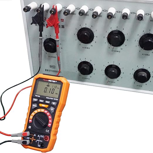 Digital Megohmmeter, Insulation Resistance Tester, 50V/100V/250V/500V/1000V for Electrical Equipment and Insulating Resistance Up to 100GΩ with PI/DAR, Frequency and Low Voltage Test