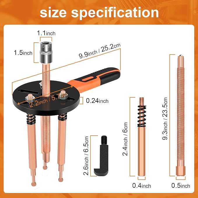 55-in-1 Bearing Puller Kit, Upgraded Heavy-Duty Wheel Bearing Removal Tool & Blind Hole Puller Set with Non-Slip Handle for Automotive, Industrial, Farm Use, Includes Portable Case (55in1-puller)