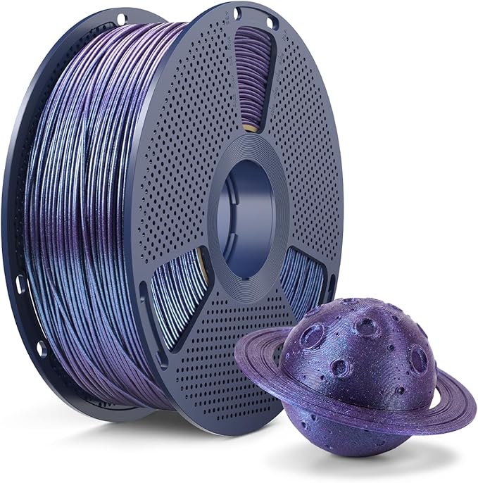 SUNLU Galaxy PLA Filament 1.75mm, Color-Shifting Pearlescent Glitter PLA 3D Printer Filament, Sparkling and Dazzling, for Most FDM 3D Printers, 1KG Spool. Stardust Purple