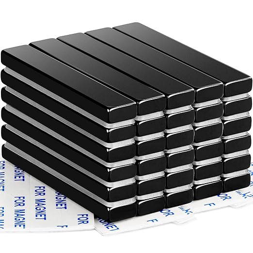 DIYMAG Neodymium Strong Magnets, Black, 30 Pcs | Industrial Rare Earth Flat Black Magnet Bar Heave Duty for Fridge, Whiteboard, Classroom, and Craft 2.36 x 0.39 x 0.2 Inch