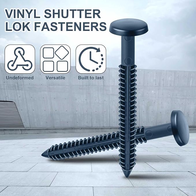 Blulu 1 Pcs 3 Inch Vinyl Shutter Fastener Window Panel Peg Lok Pin Pegs Screws Shutter Spikes Anchor (Classic Blue)