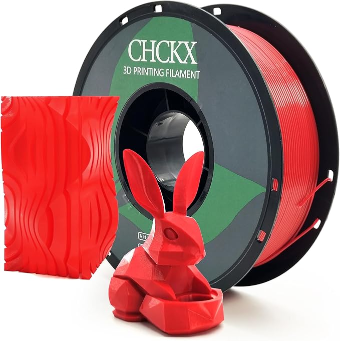 PETG 3D Printer Filament, Dimensional Accuracy +/- 0.03 mm, 1kg Spool(2.2lbs), 1.75 mm Fit for Most 3D Printers, Red