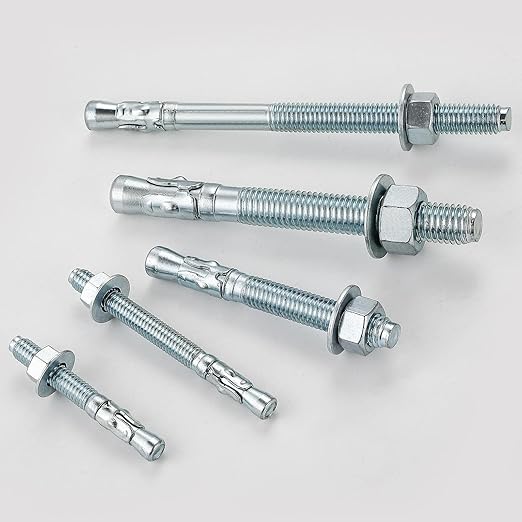 Wensilon 3/4x5-1/2 10Pcs Inch Standard Fasteners for Heavy-Duty Zinc Wedge Anchors for Cement and Concrete