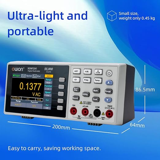 OWON XDM1241 Bench-Type Digital Multimeter with Rechargeable Batteries True RMS High Accuracy Universal Desktop Multimeters