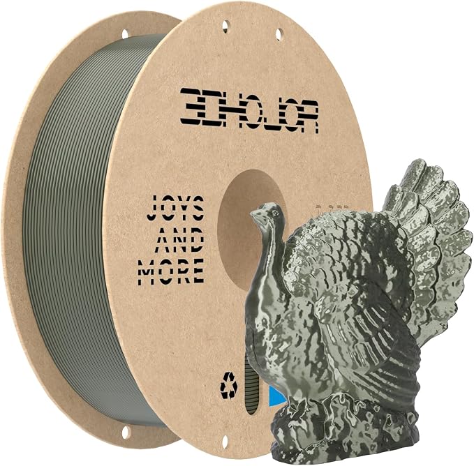 3DHoJor Silk PLA Filament 1.75mm, Silk PLA 3D Printer Filament, 2.2 LBS (1KG) Cardboard Spool, Fit Most FDM 3D Printer, Silk Bronze