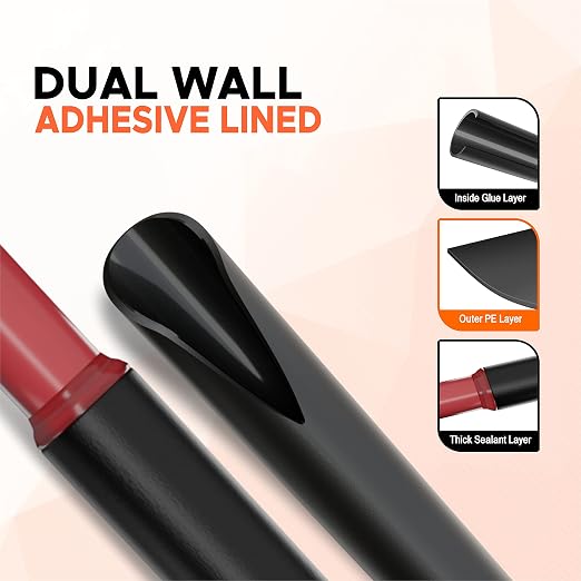 Heat Shrink Tubing 3/8" (9.5mm), 3:1 Ratio Shrink Tube Industrial and Marine Grade, Dual Wall Adhesive Lined Wire Shrink Wrap Tubing, 59 Feet Roll