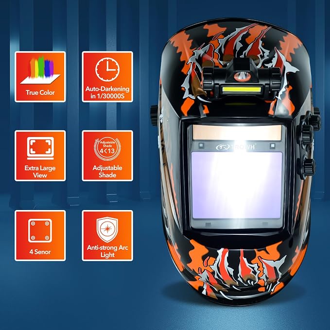TRQWH Portable Welder Machine 110V ARC Handheld Welder & Auto Darkening Welding Helmet