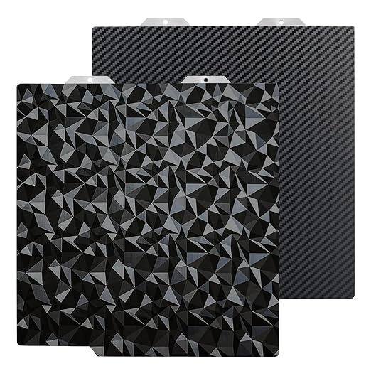 184x184mm PET+PEO Double Side Build Plate for Bambu Lab A1 Mini, Smooth Diamond PEO+Carbon Fiber PET Spring Steel Sheet Plate for Bambu Labs 3D Printer