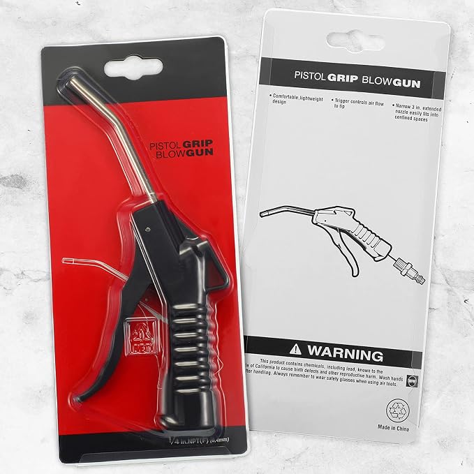 Honoson 2 Pcs Air Nozzle Blower Gun Pistol Grip Air Blow Tool Compressor Accessories for Industrial Household Mechanics (Black)